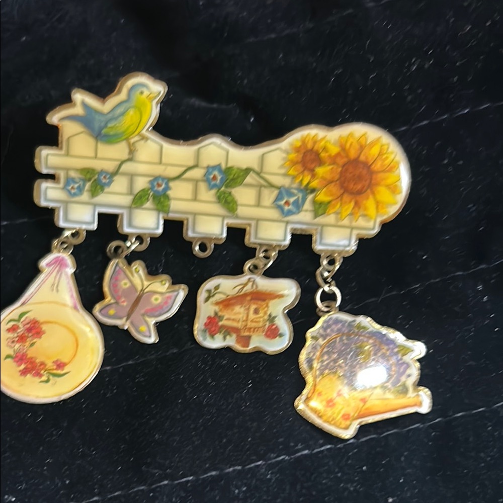 Colorful Garden-Themed Brooch